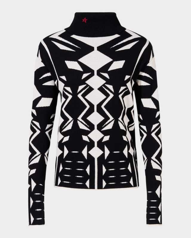 Geometric Turtleneck Sweater